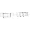 vidaXL 36-Panel Pet Cage with Door Black 280x70x35 cm Steel