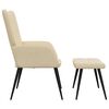 vidaXL Relaxing Chair with a Stool Cream Fabric