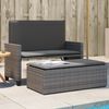 vidaXL Garden Bench with Cushions and Footstool Grey Poly Rattan