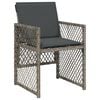 vidaXL Garden Chairs with Cushions 4 pcs Grey Poly Rattan