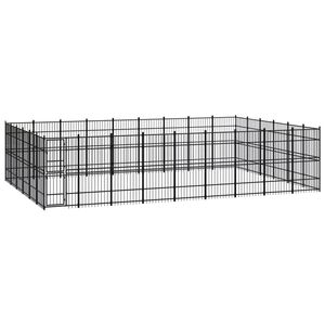 vidaXL Outdoor Dog Kennel Steel 49.77 m&sup2;