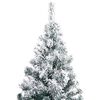 vidaXL Artificial Pre-lit Christmas Tree with Flocked Snow Green 300cm PVC