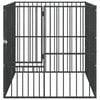 vidaXL Dog Playpen 4 Panel Black Galvanised Steel