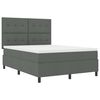 vidaXL Box Spring Bed Dark Grey and White 137 x 190 cm Fabric