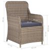 vidaXL 9 Piece Outdoor Dining Set Poly Rattan Brown