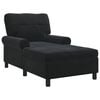 vidaXL Chaise Lounge with Cushion Black 91 x 157 x 91 cm Velvet