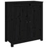 vidaXL Sideboard Black 70x35x80 cm Solid Wood Pine