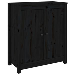 vidaXL Sideboard Black 70x35x80 cm Solid Wood Pine