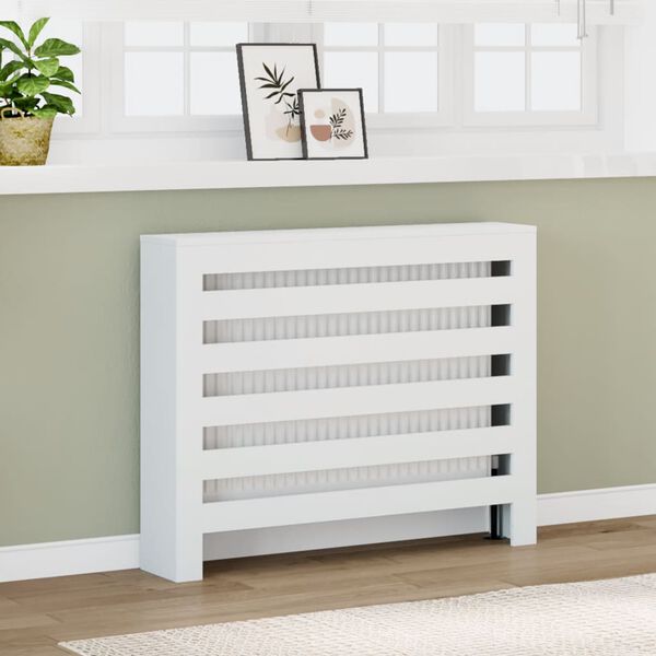 vidaXL Radiator Cover White 104x20x82 cm Engineered Wood