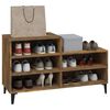 vidaXL Shoe Cabinet Smoked Oak 102x36x60 cm Engineered Wood
