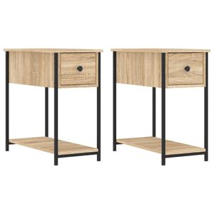 vidaXL Bedside Cabinet | Set of 2 | Sonoma oak | Engineered wood, iron | Compact