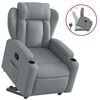 vidaXL Electric Stand up Recliner Chair Light Grey Fabric