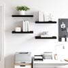 vidaXL Floating Wall Shelves 4 pcs Black 50x23x3.8 cm MDF