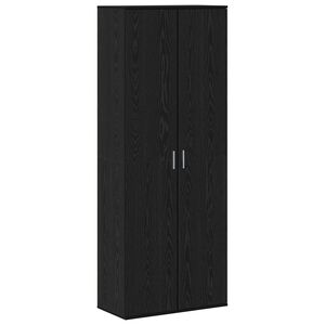 vidaXL Highboard 70 x 33.5 x 180 cm Engineered Wood Black Oak