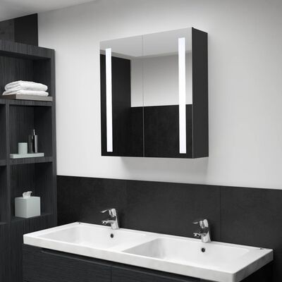 vidaXL LED Bathroom Mirror Cabinet 62x14x60 cm