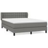vidaXL Box Spring Bed with Mattress Dark Grey 137x187 cm Double Size Fabric