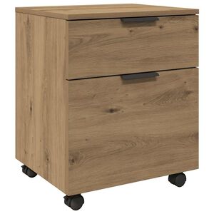 vidaXL Mobile File Cabinet with Wheels Artisan Oak 45x38x54 cm