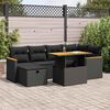 vidaXL 8 Piece Garden Sofa Set with Cushions Black Poly Rattan