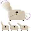 vidaXL Massage Recliner Chair Cream Fabric