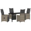 vidaXL Garden Dining Set 5 pcs Grey Poly Rattan