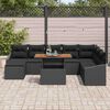 vidaXL Garden Sofa Set with Storage 9 pcs Black Poly rattan
