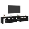 vidaXL TV Cabinet 2 pcs Black Oak 215 x 36.5 x 40 cm Engineered Wood