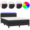 vidaXL Box Spring Bed with Mattress&LED Black 153x203 cm Queen Size Faux Leather