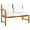 vidaXL Garden Bench 114.5 cm with Cream Cushion Solid Acacia Wood