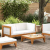 vidaXL 2 Piece Garden Lounge Set with Cushions Solid Acacia Wood