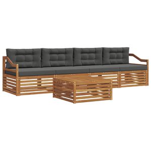 vidaXL Outdoor Sofa Set 5 pcs Natural and Anthracite