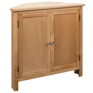 vidaXL Corner Cabinet | Brown | Solid oak and MDF with oak veneer