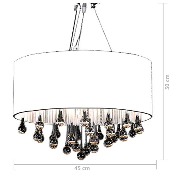vidaXL Chandelier with 85 Crystals White