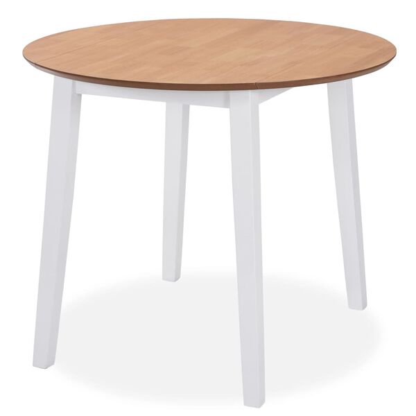 vidaXL Dining Set 5 Pieces MDF and Rubberwood White