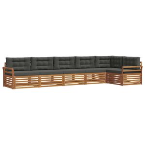 vidaXL Outdoor Sofa Set with Cushion 6 pcs Natural and Anthracite