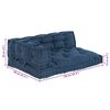 vidaXL Pallet Sofa Cushion 3 pcs Indigo 120 x 80 x 38 cm Fabric