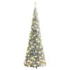 vidaXL Artificial Christmas Tree Pop-up Flocked Snow 100 LEDs 150 cm