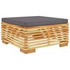 vidaXL Garden Footrest with Dark Grey Cushion Solid Wood Teak