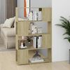 vidaXL Book Cabinet Room Divider Sonoma Oak 80x24x124.5 cm Engineered Wood