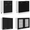 vidaXL 4 Piece Kitchen Cabinet Set Lyon Black Engineered Wood
