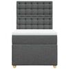 vidaXL Box Spring Bed with Mattress Dark Grey King Single Fabric