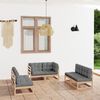 vidaXL 6 Piece Garden Lounge Set with Cushions Solid Pinewood