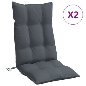 vidaXL Highback Chair Cushions 2 pcs Anthracite Oxford Fabric