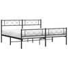 vidaXL Metal Bed Frame without Mattress with Footboard Black 180x200cm