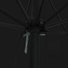 vidaXL Garden Parasol Black 395 x 395 x 245 cm Polyester and Steel