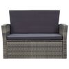 vidaXL 4 Piece Garden Lounge Set with Cushions Poly Rattan Grey