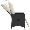 vidaXL Reclining Garden Chair with Cushions Black Poly Rattan