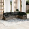 vidaXL 8 Piece Garden Sofa Set with Cushions Grey Poly Rattan