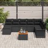 vidaXL Garden Sofa Set 9 pcs Black Poly rattan