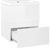 vidaXL Sink Cabinet with Built-in Basin High Gloss White Engineered Wood