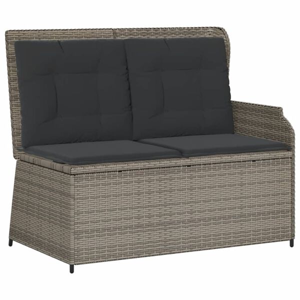 vidaXL 7 Piece Garden Lounge Set with Cushions Grey Poly Rattan